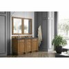 James Martin Vanities Bristol 60in Double Vanity, Saddle Brown w/ 3 CM Charcoal Soapstone Quartz Top 157-V60D-SBR-3CSP